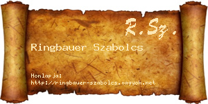 Ringbauer Szabolcs névjegykártya